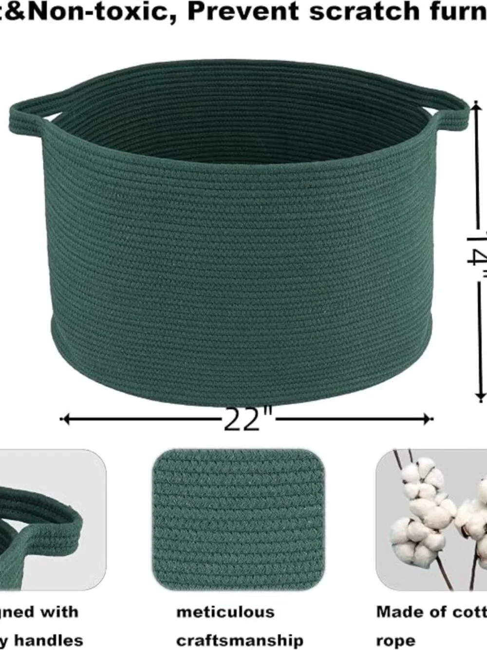 New Extra Large Cotton Rope Round Storage Basket 22
